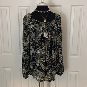 FIFTEENTwenty Bohemian Chic Paisley Top Made in USA, SZ Small, Multi Colored